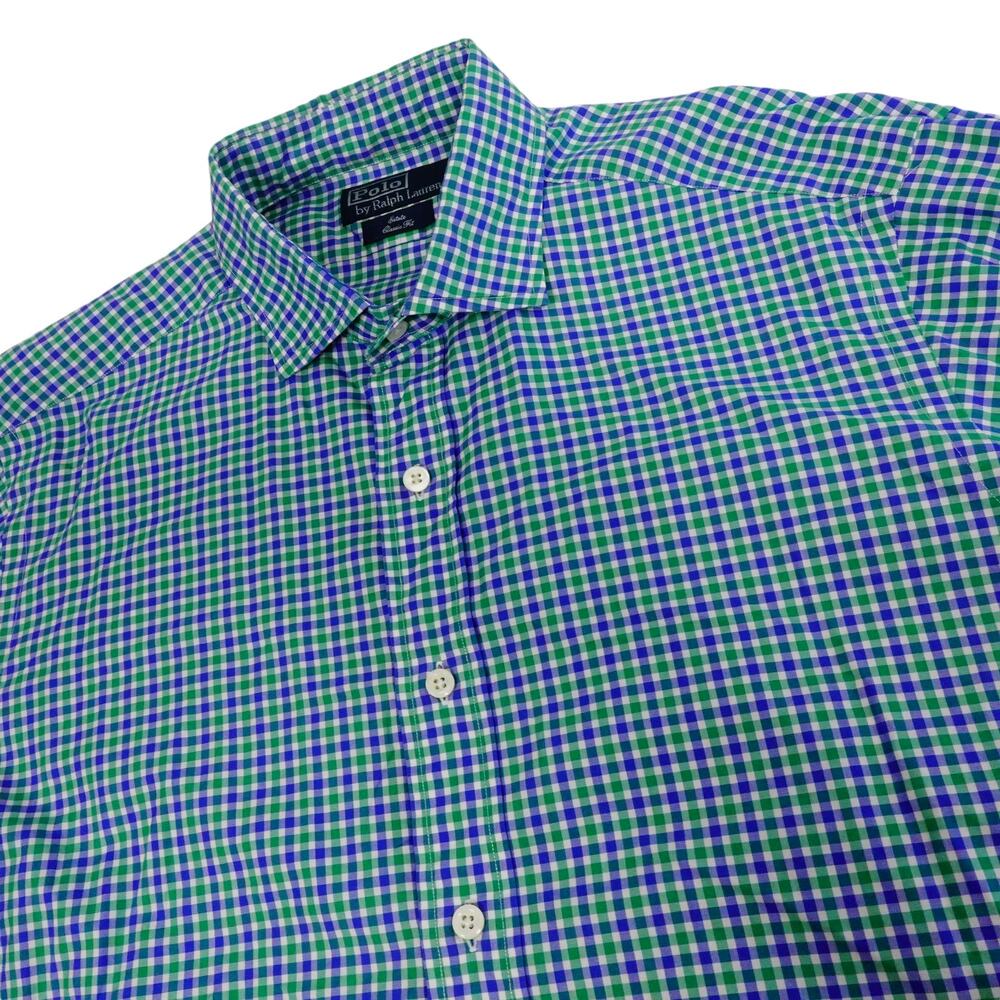 Ralph Lauren Vintage Y2K Plaid Hong Kong Button Up Shirt Mens Large 16.5